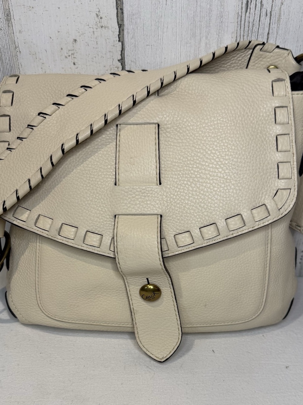 Coach Legacy Thompson Y2K Winter White Milled Leather Shoulder Bag 07’ 11376